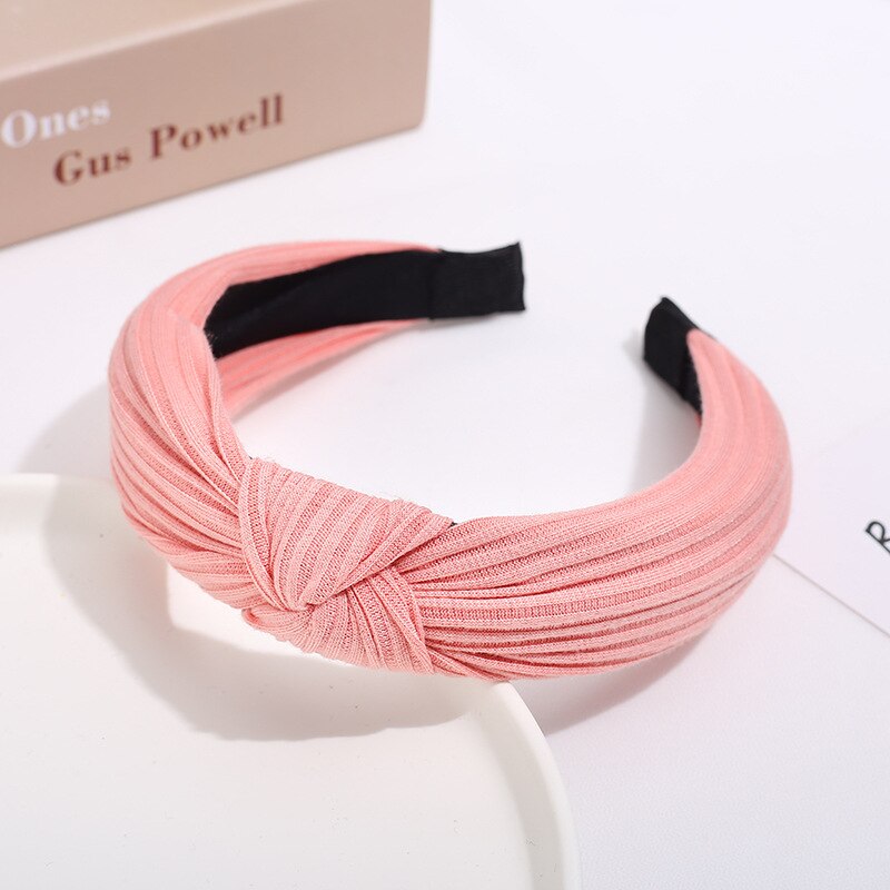 Women Bow Knot Hair Bands Knitted Wave