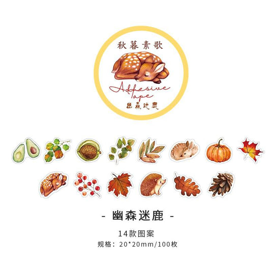 Autumn Forest Animals Washi Tape Scrapbooking