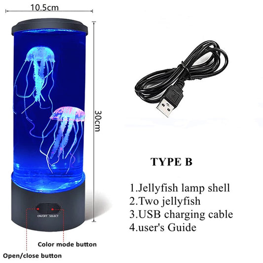 LED Aquarium Jellyfish Lamp Bedside Night Light