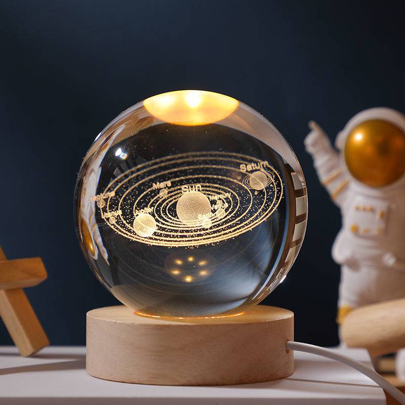Crystal ball Crystal Astronaut Planet Globe 3D Laser