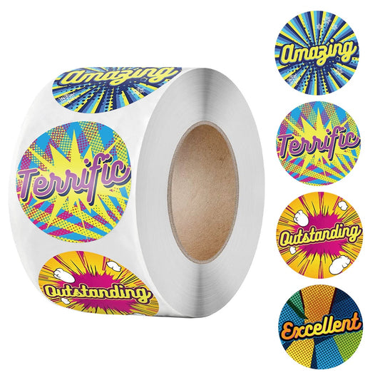 Cute Reward Stickers Roll with Word Motivational Stickers