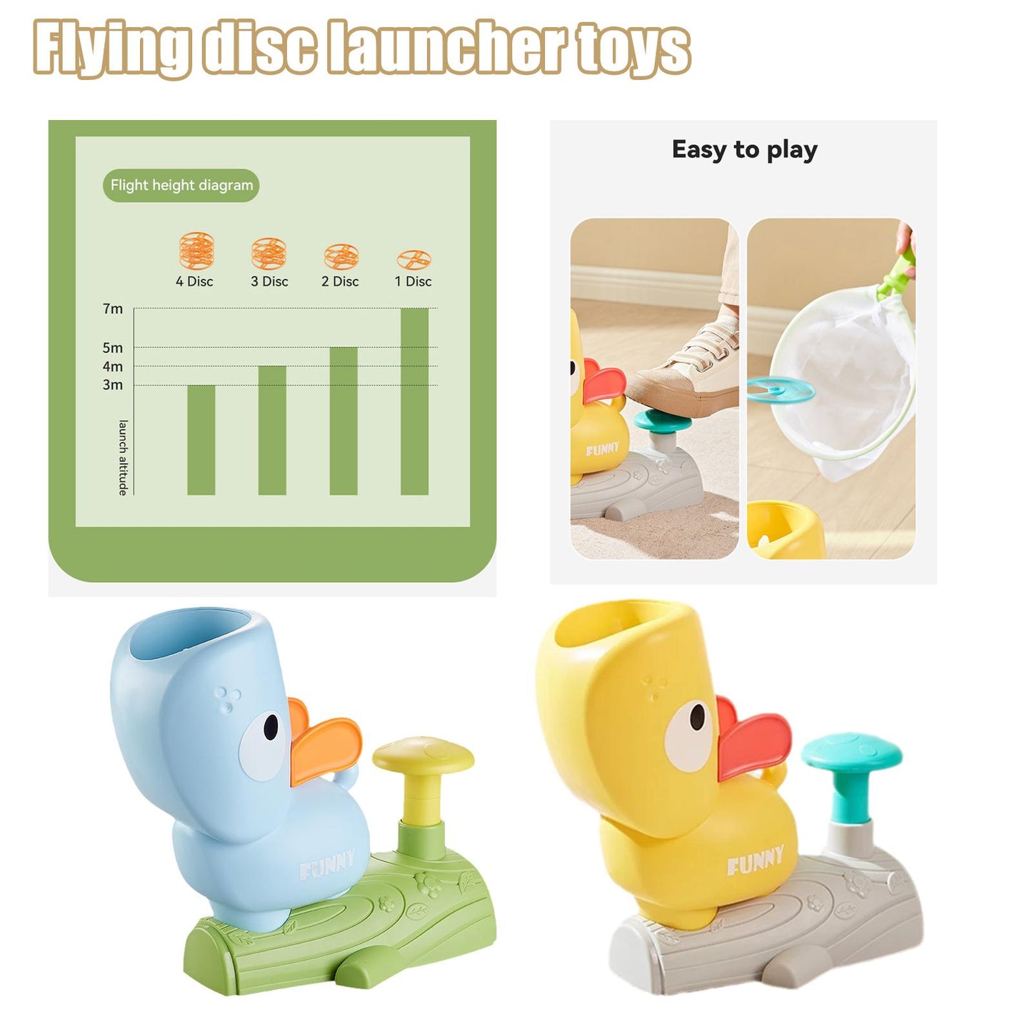 Kids Flying Disc Air Rocket Launcher