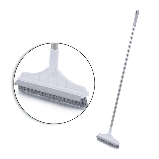 2 in 1 Stainless Metal Long Handle Scrubber Floor Brush
