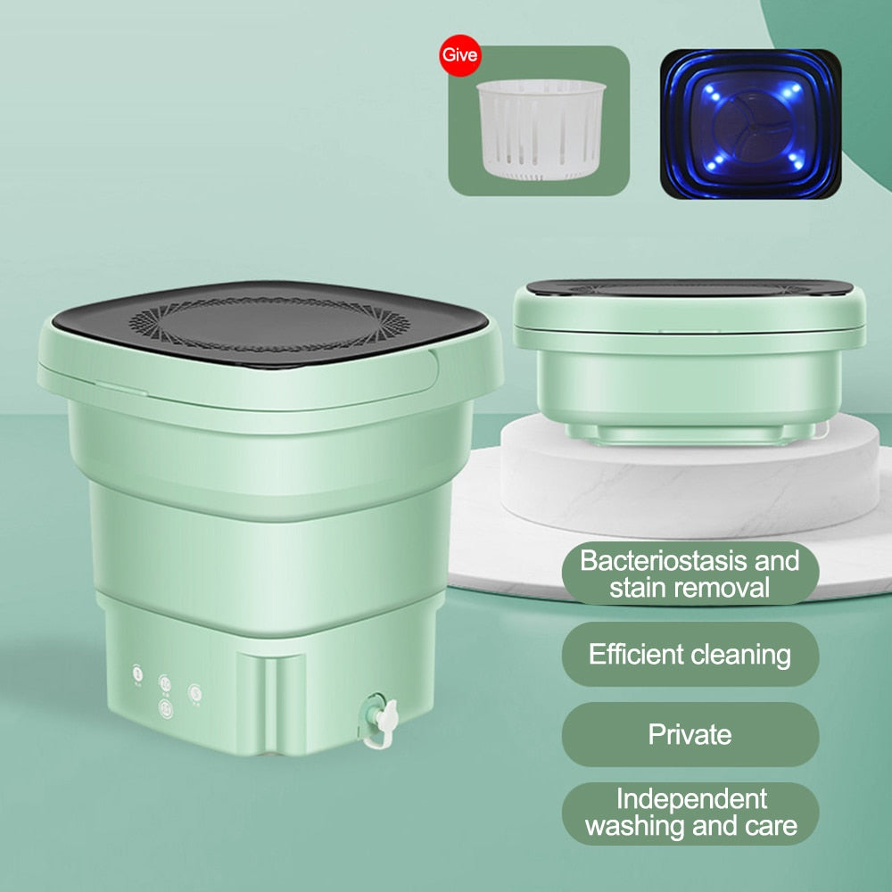Folding Portable Washing Machine With Dryer Bucket