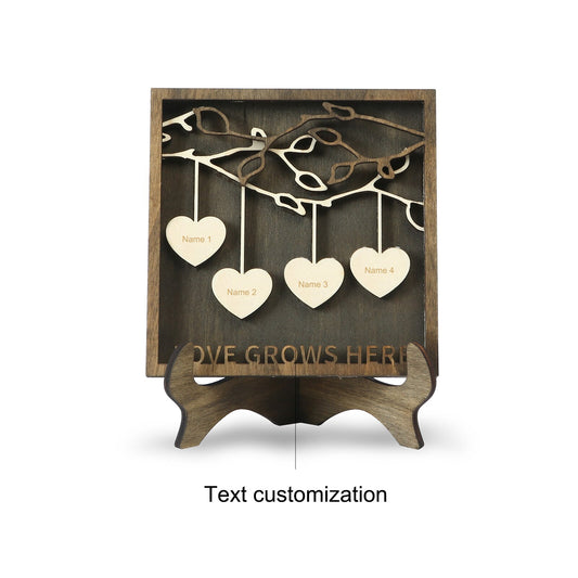 Personalized Family Names Frame Wood Gift