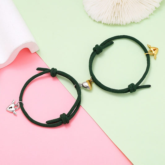 Magnetic Bracelet Stainless Steel Heart Pendant
