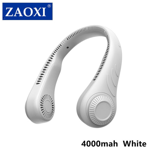 5000mAh Hanging Neck Fan Portable Folding Bladeless