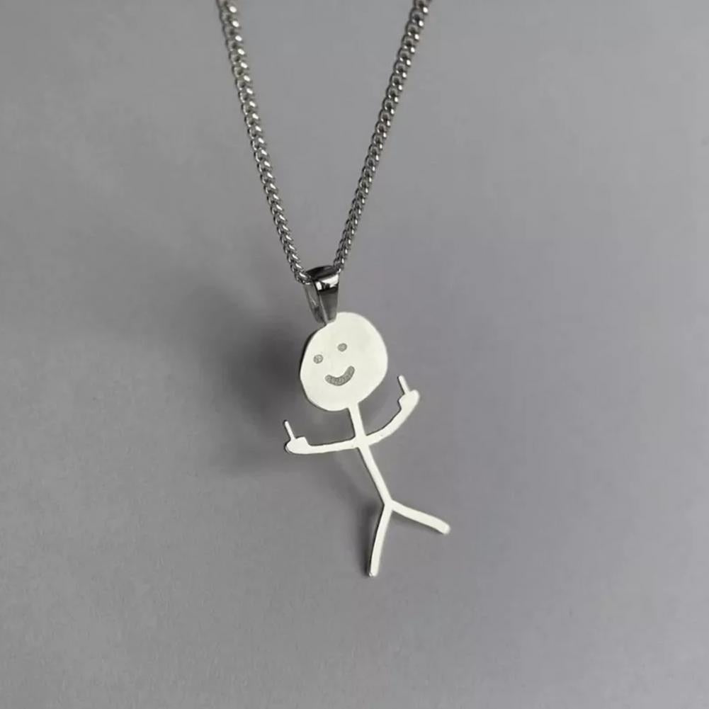 Necklace Sliver/Golden Color Fashion Middle Finger