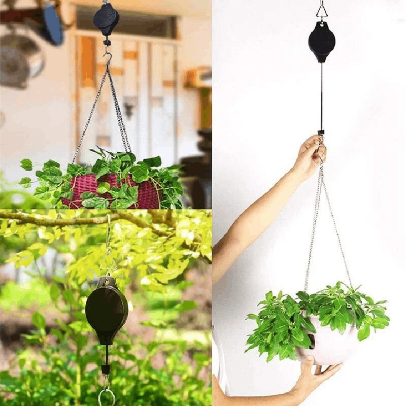 Plant Pulley Retractable Pull Down Hanging Planters for Garden Pot