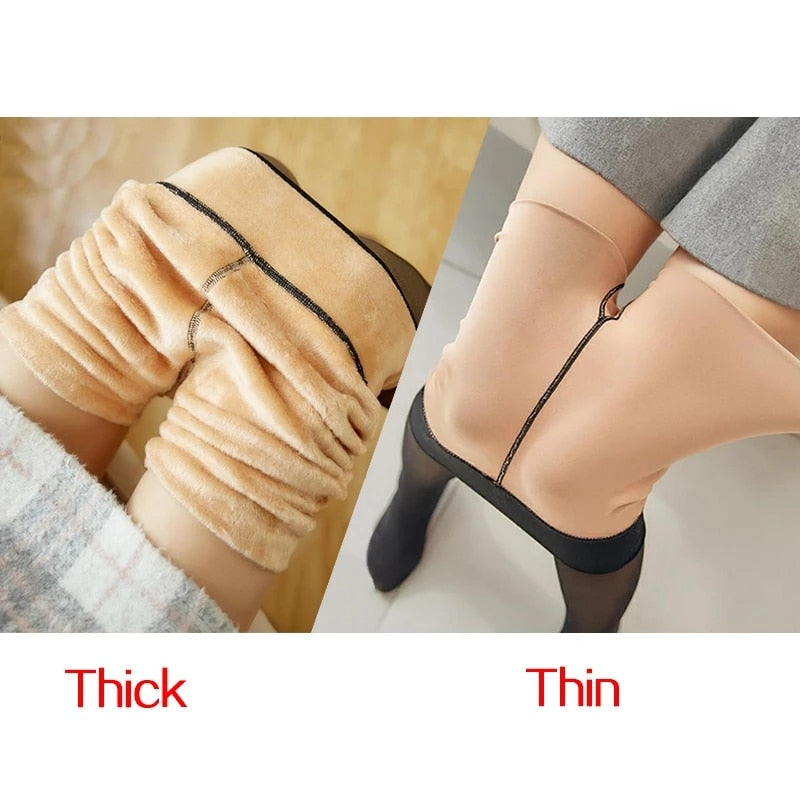 Women Warm Leggings Winter Sexy High Waist