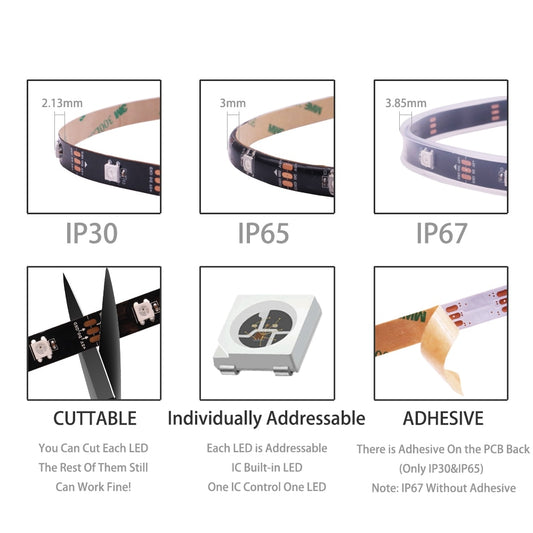 Individually Addressable 5050 RGB Led Strip