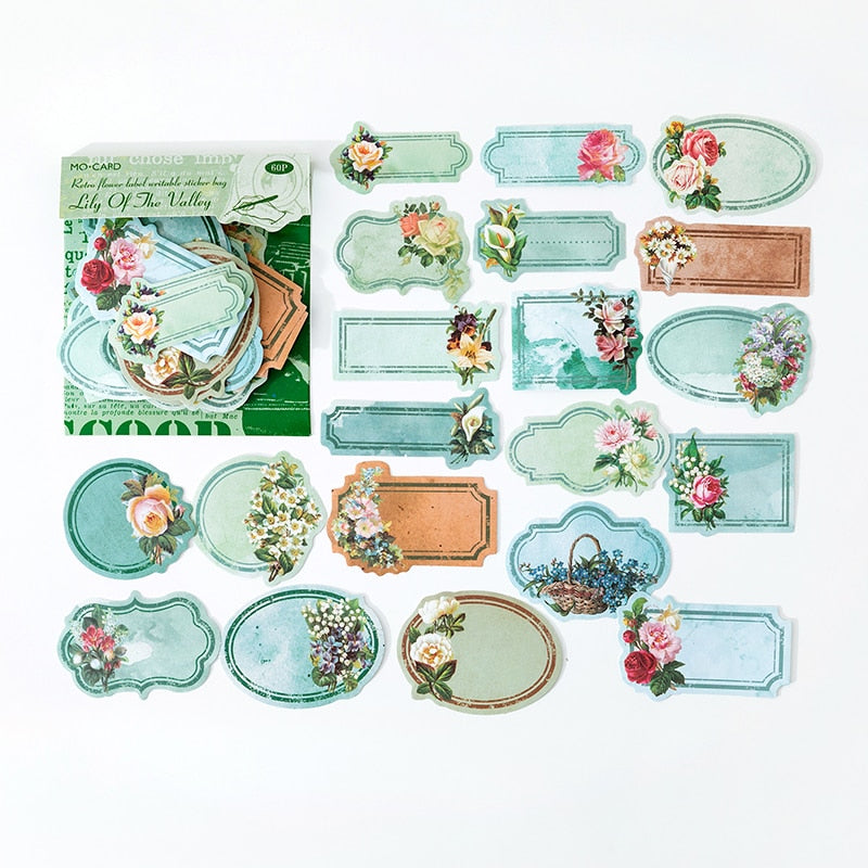 Kawaii Stationery Stickers Vintage garden label Sticker