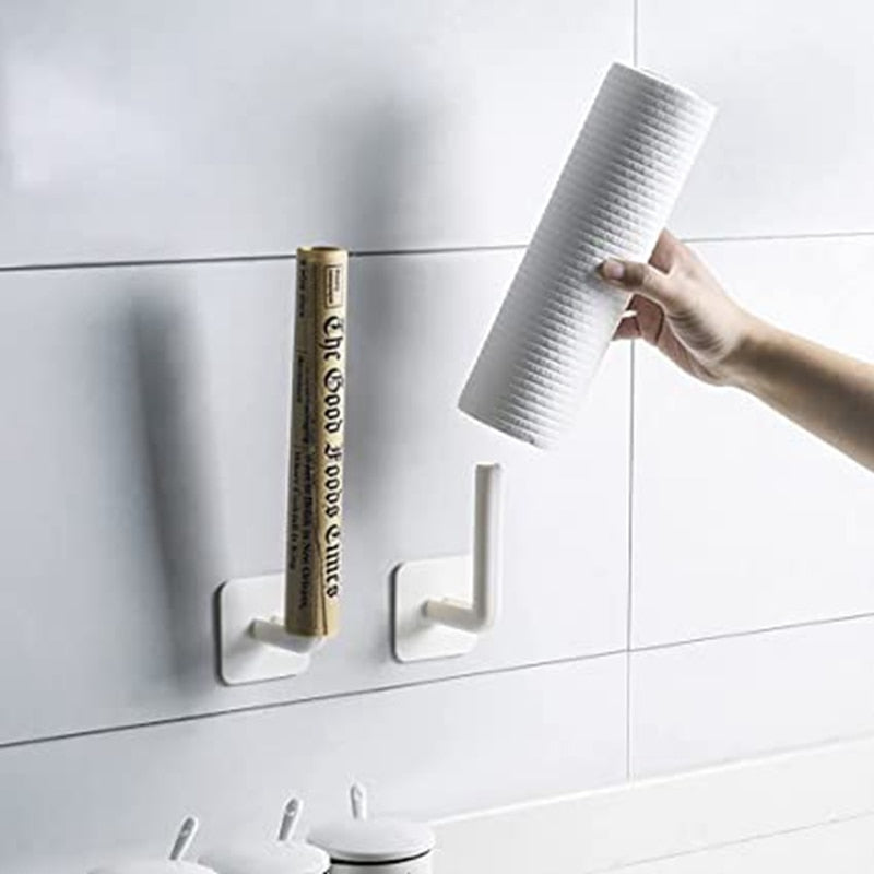 L-Shape Punch-Free Hook Wall Mounted Cloth Hanger