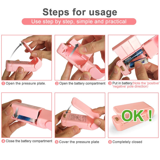 Mini Heat Bag Sealing Machine Package Sealer Bags Thermal