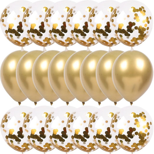 20Pieces Gold Confetti Balloons Set