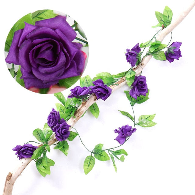 235cm Silk Roses Ivy flower Vine Artificial Flowers