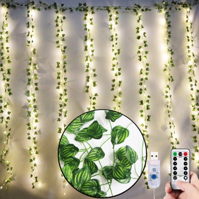 Artificial Plants LED Ivy Garland Fake Leaf Vines