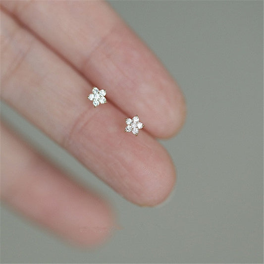 925 Sterling Silver Plated 14k Gold Star Earrings