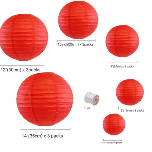 30 Pieces Paper Lantern Assorted Lanterne