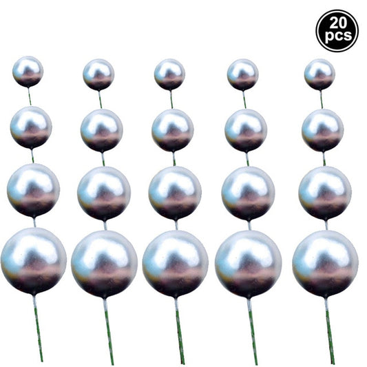 20pieces Golden Ball Cake Topper