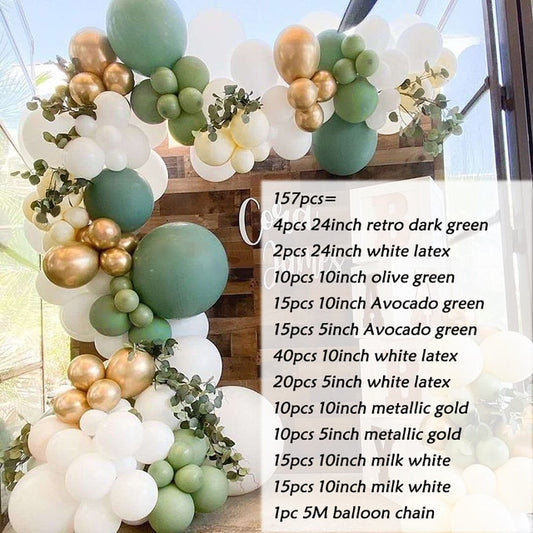 Retro Green Balloon Garland Arch Kit