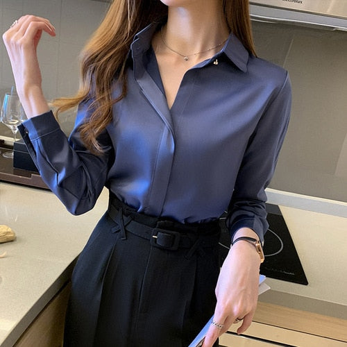 Silk Shirts Women White Shirt Women