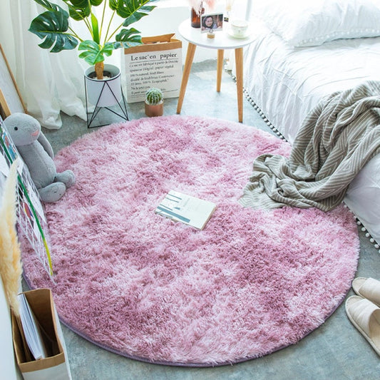 Fluffy Round Rug Carpets Thicker Pile Rug