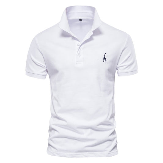 New Man Polo Shirt Casual Deer Embroidery