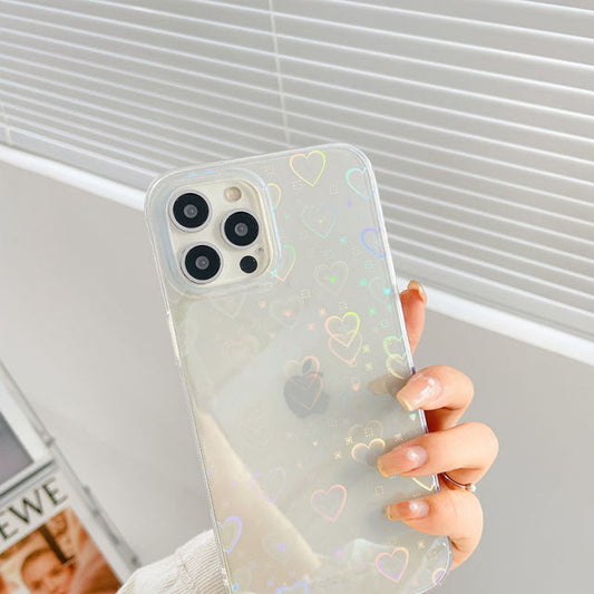 Love Heart Pattern Clear Phone Case
