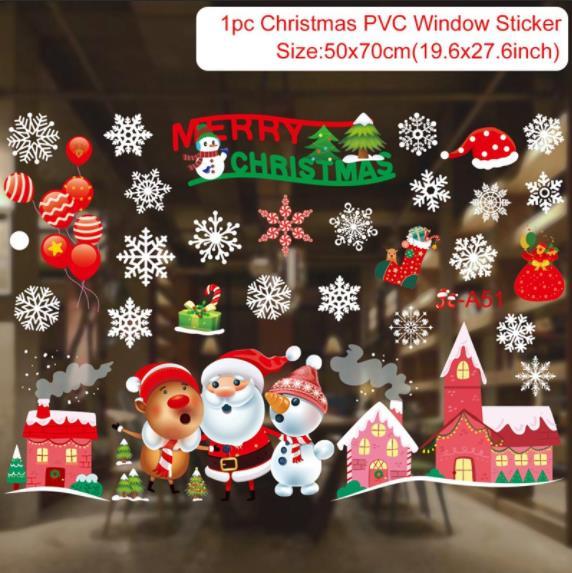 Merry Christmas Wall Stickers Window Glass