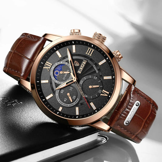 LIGE Men's Watches Top Brand Luxury watch