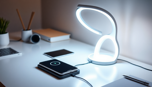 Elevate Your Workspace with the Versatile 4 in 1 LED Desk Lamp Light Wireless Charger from AlertTrendy.com