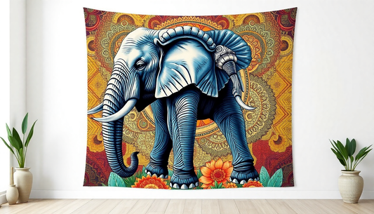 Elevate Your Home with the Captivating 3D Mural Elephant Tapestry from AlertTrendy.com