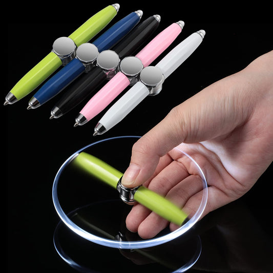 Creative Multi-Function LED Pen Spinning Decompression Gyro Metal