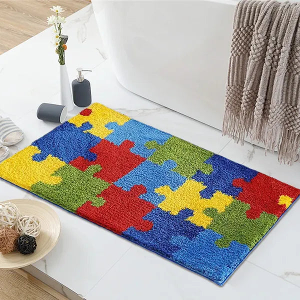Bathroom Rug 20x32 Non Slip Fluffy Teal Bath Mat For Bathroom