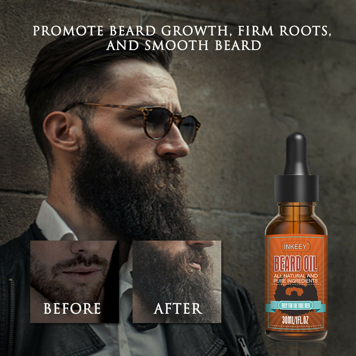 Beard Oil For MEN Hair Growth Oil Serum Mustache Grooming Growing Moisturizer US