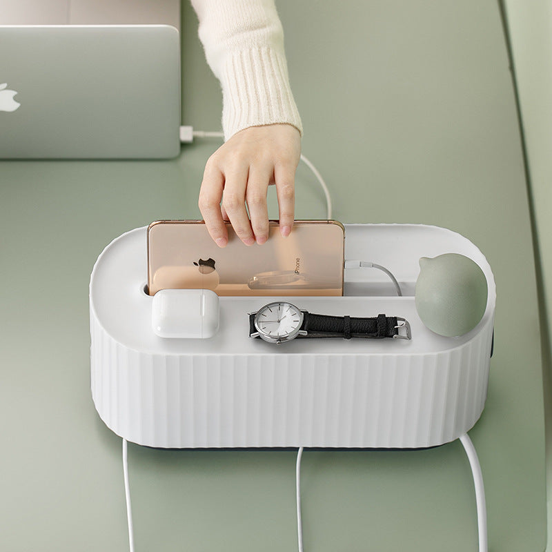 Power Strip Wire Case Cable Storage Box Anti Dust Charger