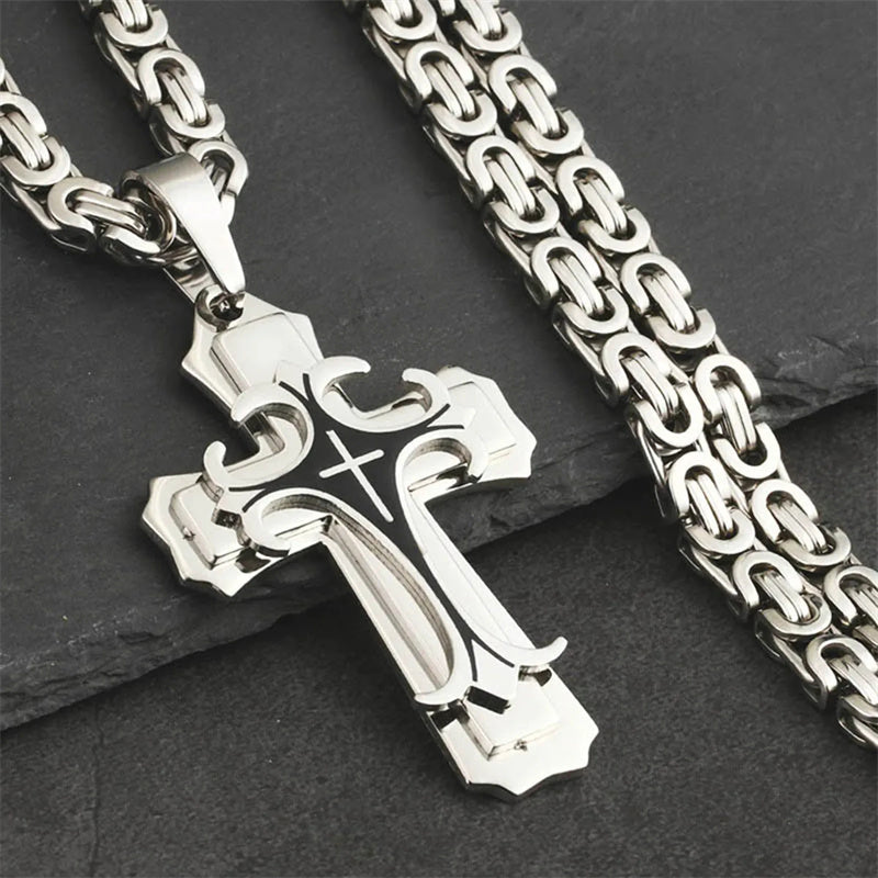 Fashion Jewelry Christian Trinity Latin Cross Necklace