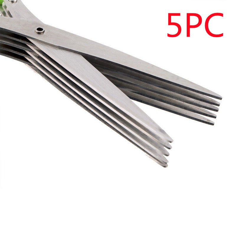 Multifunctional Multi-layer Green Onion Scissors Stainless Steel