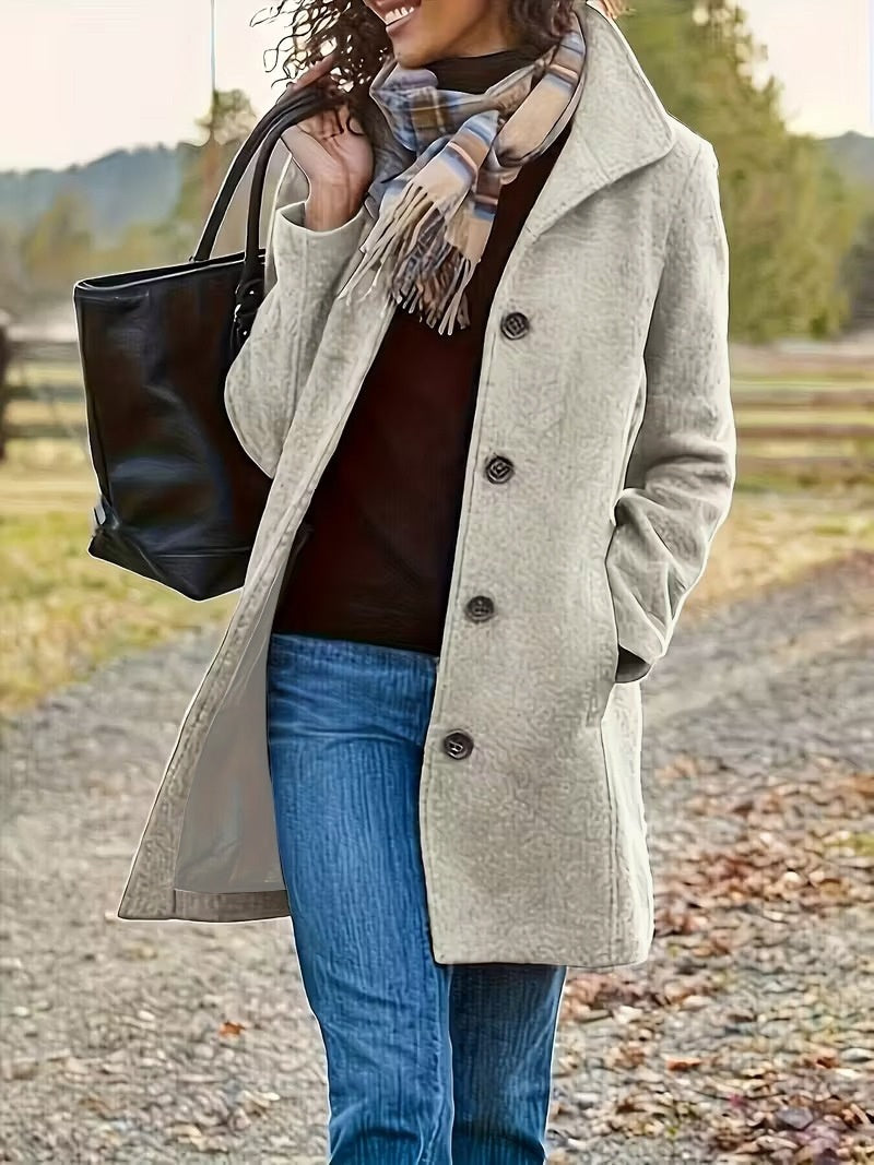 Winter Single-breasted Lapel Coat Fashion Commuter