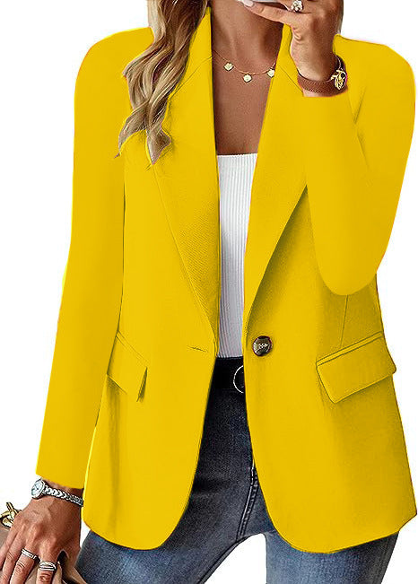 Fashion Casual Women Blazer Long-sleeved Solid Color