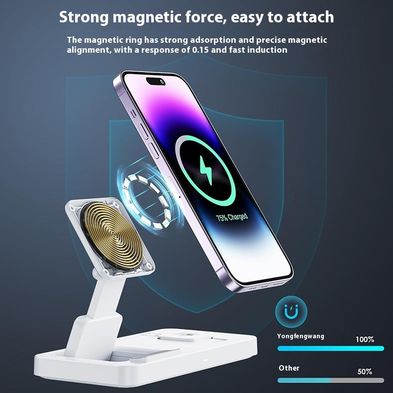 Mobile Watch Headset Folding 3-in-1 Magnetic Wireless Charger