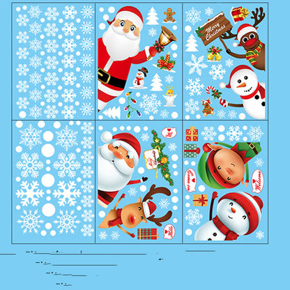 Santa Snowman Glass Sticker Window Arrangement