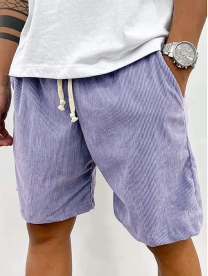 Men's Corduroy Shorts With Drawstring Fashion Pants