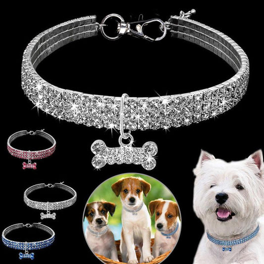Bling Rhinestone Dog Collar Crystal Puppy Chihuahua Pet Dog Collars