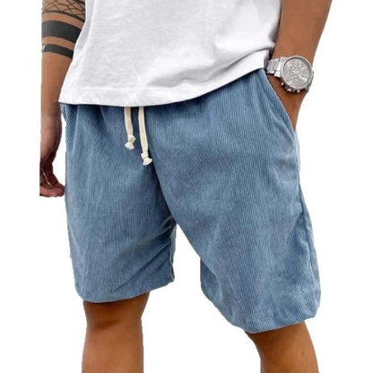 Men's Corduroy Shorts With Drawstring Fashion Pants