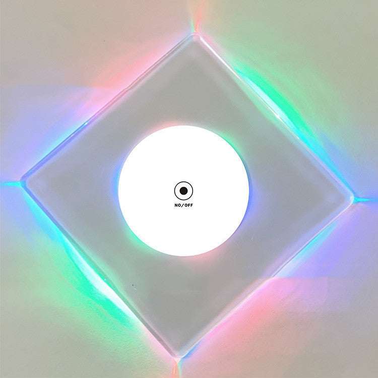 LED Glow Coaster Acrylic Crystal Emitting Luminous Bar Cocktail Mug