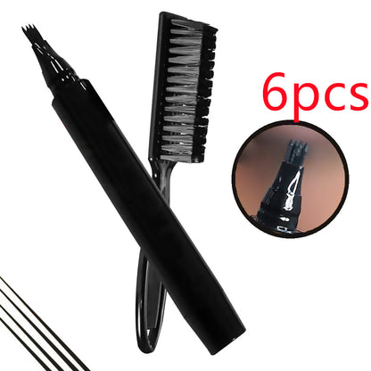 Mustache Pen With Brush  New Four-pronged Beard Pen