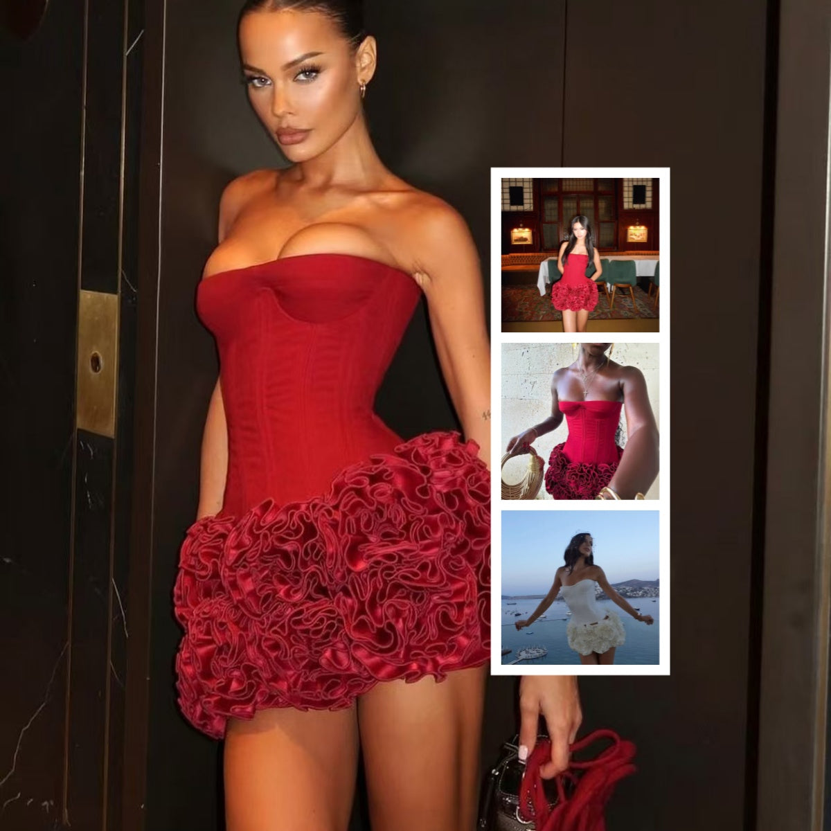 New Strap Adjustable Tube Top Short Skirt Strapless Ball Gown