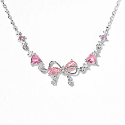 Sweet Bow Heart Rhinestone Bracelet Y2K Ins